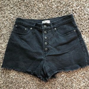 Madewell Dark Wash High-Waisted CutOff Jean Shorts